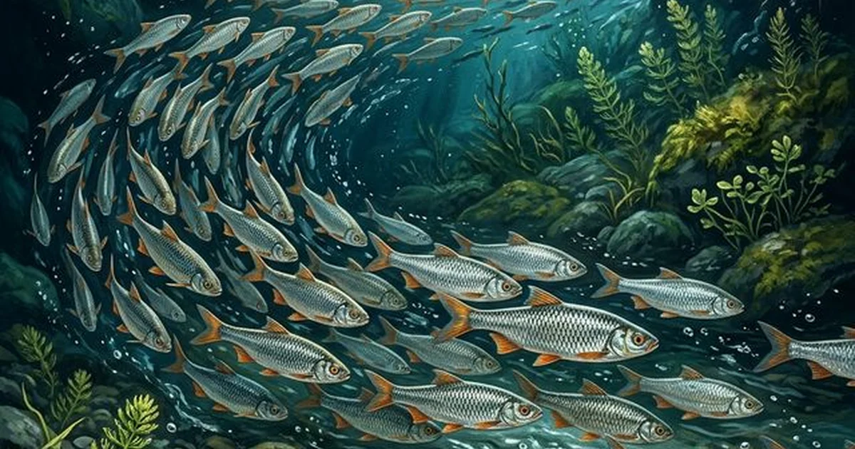 Plotica (Rutilus virgo) u brzoj vodi s kamenitim dnom